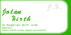 jolan wirth business card